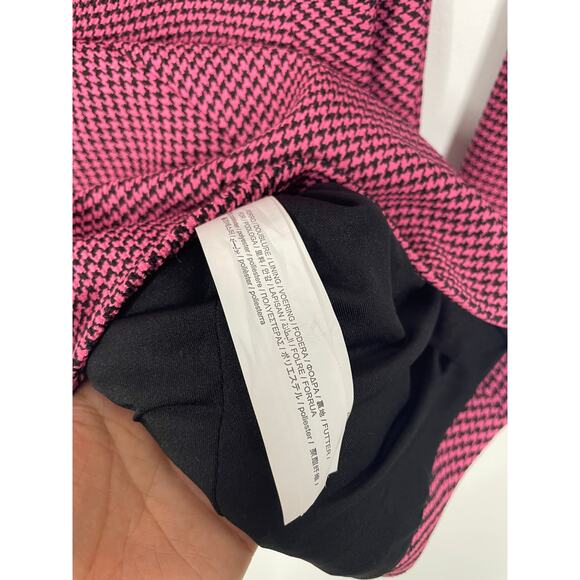 NEW ZARA HOUNDSTOOTH BLAZER DRESS Neon Pink L - Picture 6 of 10